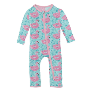 Kickee Pants Coverall 2 Way Zipper Romper Baby 18/24 mo. Pool Party