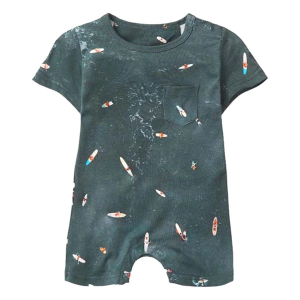 Little Bipsy Surf Squad Shortie Romper Baby 6/9 mo. Teal