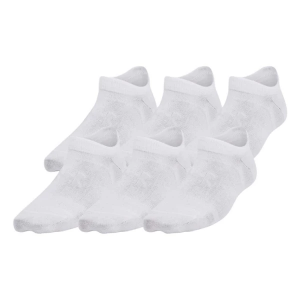 Under Armour Essential No Show Socks Youth Small White 6 Packs