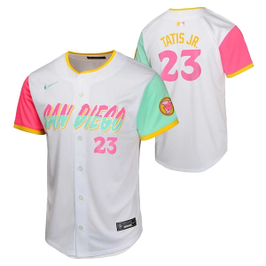 Kids' San Diego Padres Fernando Tatis Jr #23 Nike City Connect Jersey Small White