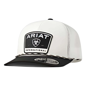 Men's Ariat Rubber Patch Logo Work Snapback Hat One Size White