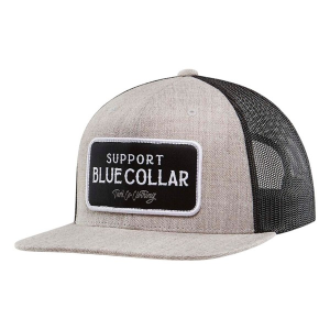 Men's Troll Co. Clothing SBC Barricade Flat Brim Trucker Work Snapback Hat One Size Grey