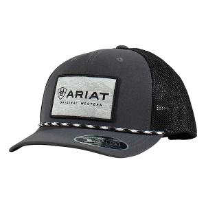 Men's Ariat Logo Patch with Cord Work Snapback Hat One Size Charcoal