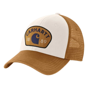 Carhartt Canvas Mesh-Back 1889 Patch Work Snapback Hat One Size Carhartt Brown