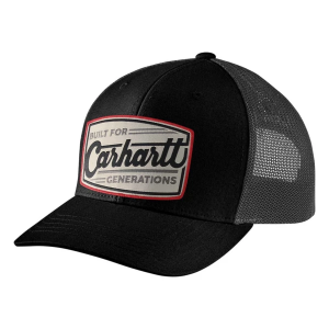 Carhartt Canvas Mesh-Back Built Patch Work Snapback Hat One Size Black
