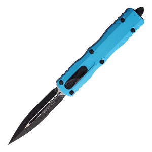 Microtech Dirac 225-1 Two-Tone Black Double Edge OTF Turquoise Automatic Knife