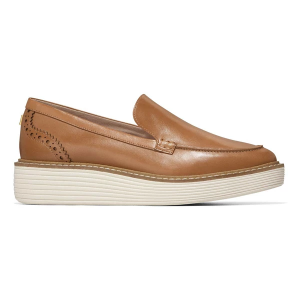 Women's Cole Haan OriginalGrand Platform Venetian Shoes Regular 10.5 Pecan/Ivory