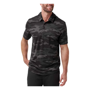 Men's TravisMathew Showdown Stealth Hooded Polo 2XLarge Black