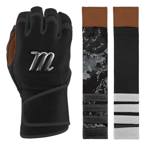 Men's Marucci REMX Baseball Batting Gloves Black/Tan Large