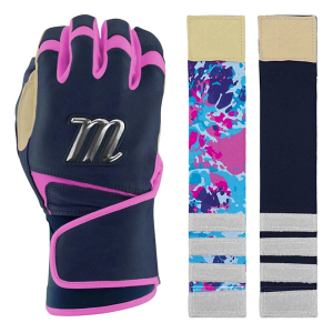 Men's Marucci REMX Baseball Batting Gloves Navy Blue/Tan Medium