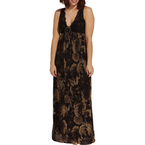 Women's DRESS FORUM Lace Top Maxi Dress Large Bronze Bloom