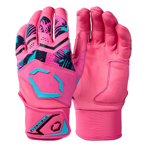 Men's EvoShield X-SRZ(TM) Miami Vice Carbyne Baseball Batting Gloves Pink/Blue Small
