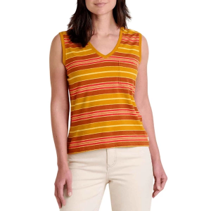 Women's Toad & Co. Grom V-Neck Tank Top Medium Sunset Stripe