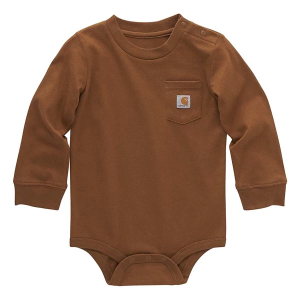 Boys' Carhartt Pocket Long Sleeve Onesie 3 mo. Carhartt Brown