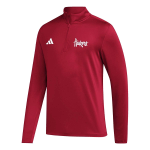 Nebraska Cornhuskers adidas Golf Script 1/4 Zip Large Red
