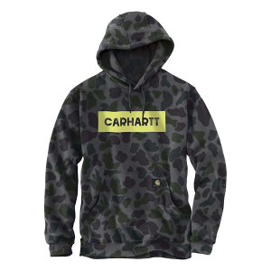 Men's Carhartt Loose Fit Midweight Camo Graphic Work Hoodie Large Shadow Signature Camo
