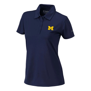 Michigan Wolverines Columbia Women's Birdie Polo Large Collegiate Navy