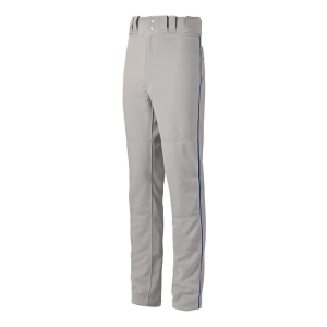 Boys' Mizuno Premier Pro Piped G2 Baseball Pants Youth Large Grey/Navy