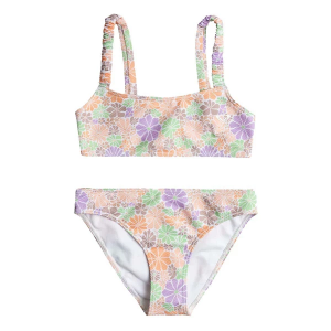 Girls' Roxy All About Sol Bralette Swim Bikini Set 10 White