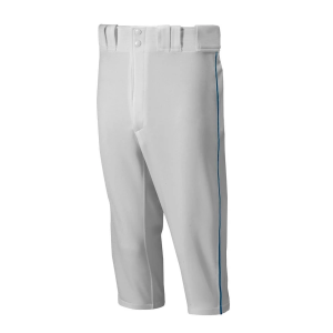 Men's Mizuno Premier Short Piped Baseball Pants XSmall Grey/Navy Regular