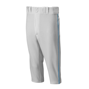 Men's Mizuno Premier Short Piped Baseball Pants XSmall Grey/Royal Regular