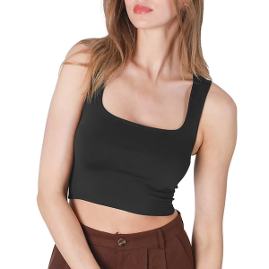 Women's NikiBiki Clean Line Square Neck Tank Top One Size Black