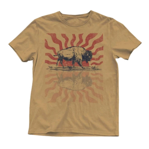 Men's Wrangler Wandering Buffalo T-Shirt Large Gold