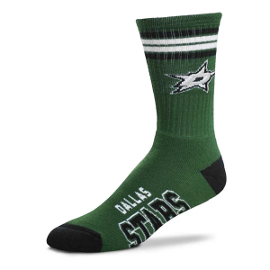 For Bare Feet Dallas Stars 4 Stripe Deuce Crew Socks