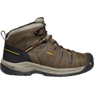 Men's KEEN Flint II Mid Steel Toe Work Boots Outdoor 8 Cascade Brown/Golden Rod