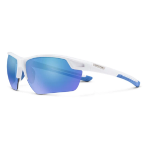 Men's Suncloud Contender Polarized Sunglasses White/Polarized Blue Mirror