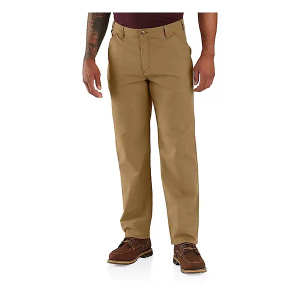 Men's Carhartt Rugged Flex Rigby Dungaree Straight Loose Fit Canvas Work Chino Pants 32 Hickory