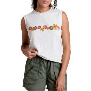 Women's Toad & Co. Boundless Jersey Crew Neck Tank Top Large Salt Flowers