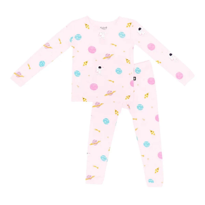 Kyte Baby Long Sleeve Shirt and Pants Pajama Set Toddler 2T Sakura Space