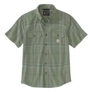Men's Carhartt Loose Fit Midweight Plaid Button Up Shirt Large Sage