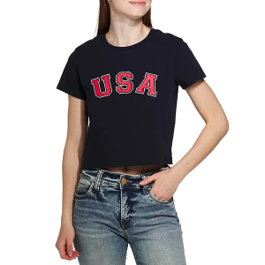 Women's Le Lis USA T-Shirt Small Navy