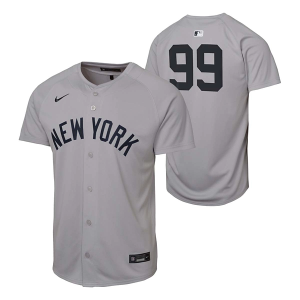 Kids' New York Yankees Aaron Judge #99 Nike Road Jersey Small Atmoshpere Grey