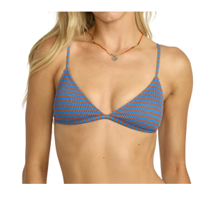 Women's Billabong Summer High Stripe Ceci Triangle Swim Bikini Top Juniors Small Multi
