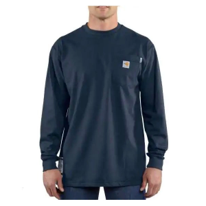 Men's Carhartt Flame-Resistant Force Cotton Long Sleeve T-Shirt 2XLarge Tall Dark Navy