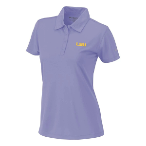 LSU Tigers Columbia Women's Birdie Polo 2XLarge Frosted Purple