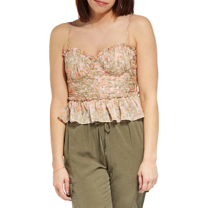 Women's DRESS FORUM Peplum Sweetheart Tank Top Small Natural Blush