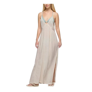 Women's prAna Fernie V-Neck Maxi Dress Swim Cover Up Medium Soft White Wavee