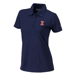 Illinois Fighting Illini Columbia Women's Birdie Polo 2XLarge Collegiate Navy