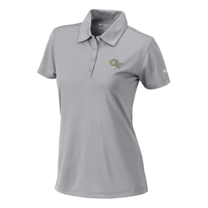 Georgia Tech Yellow Jackets Columbia Women's Birdie Polo Large Cool Grey
