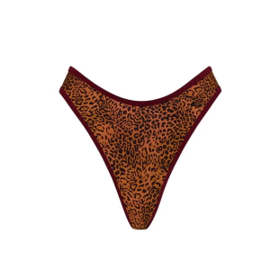 Women's Kulani Kinis High Leg Thong Swim Bottoms Small Wile Rose