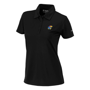 Kansas Jayhawks Columbia Women's Birdie Polo XLarge Black