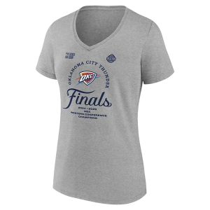 Women's Oklahoma City Thunder Conference Champions Locker Room Fanatics T-Shirt Medium Steel