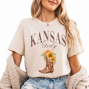 Women's A. Blush Kansas Girly T-Shirt XLarge Tan