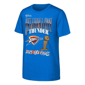 Kids' Oklahoma City Thunder 2025 Finals Genuine Stuff T-Shirt Large Blue