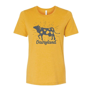 Women's Park Bench Apparel Wisconsin Dairyland T-Shirt Medium Heather Mustard