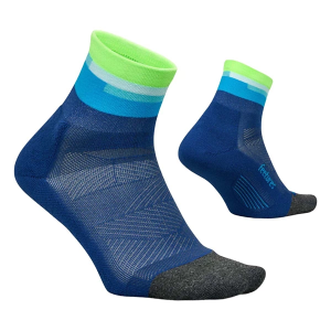 Women's Feetures Elite Quarter Running Socks Medium Surfboard Blue Singles